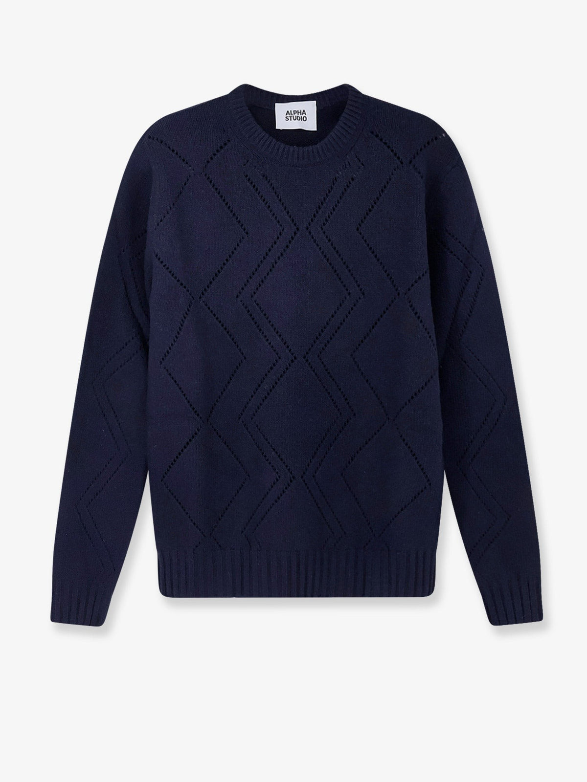 Alpha-Studio Men's Wool Blend Sweater Blue