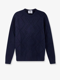 Alpha-Studio Men's Wool Blend Sweater Blue