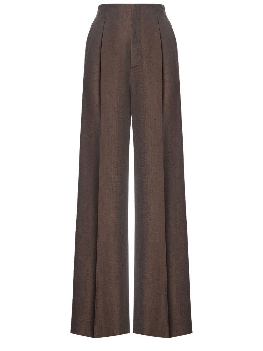Alberta Ferretti Women's Wool Blend Tailored Pants Brown