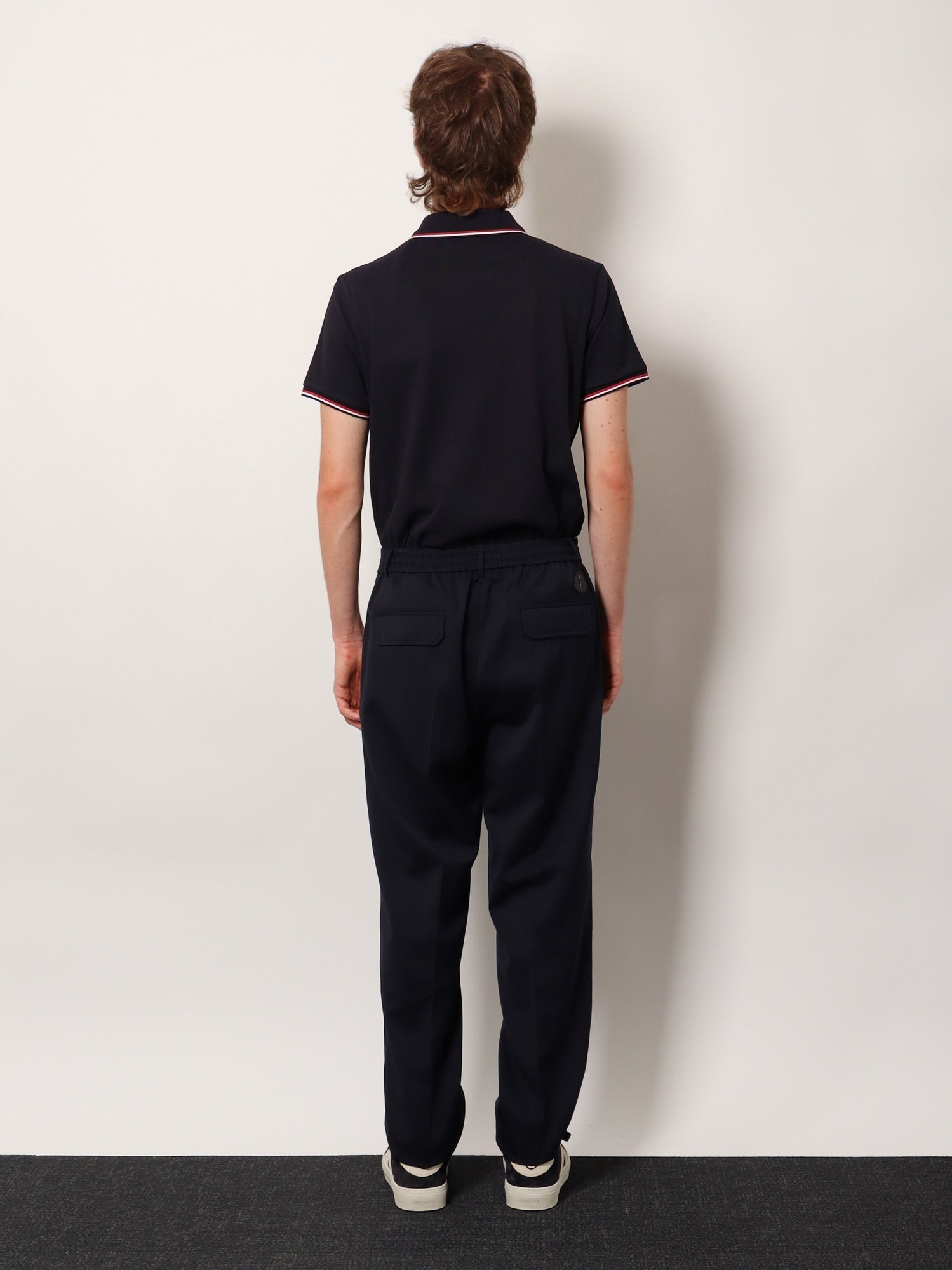 Moncler Men's Wool Blend Trousers Blue