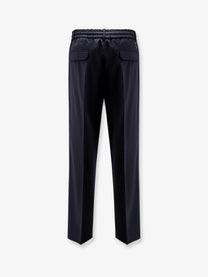 Moncler Men's Wool Blend Trousers Blue