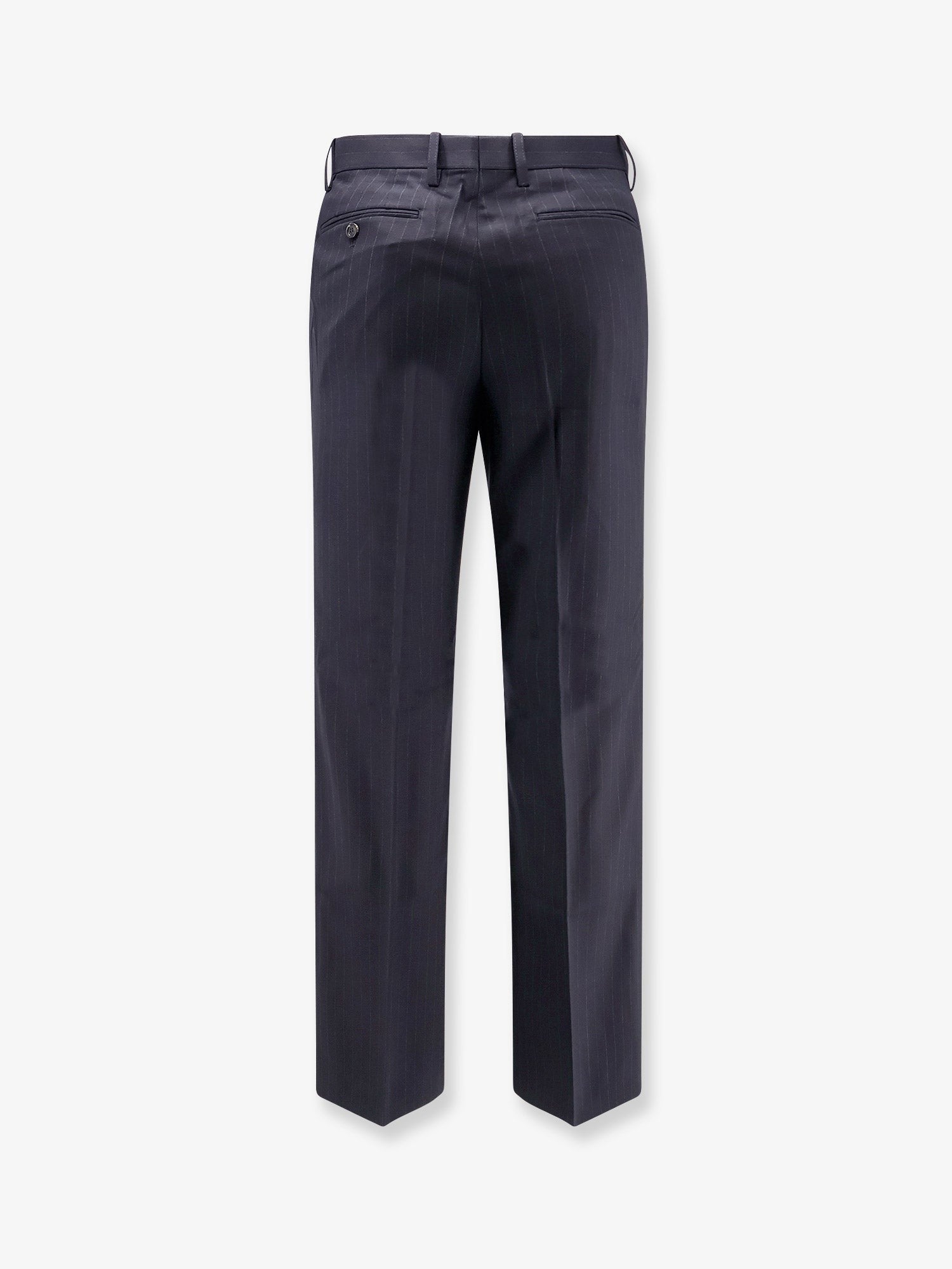 Tonywack Unisex Wool Blend Unisex Pinstriped Trousers Blue