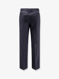 Tonywack Unisex Wool Blend Unisex Pinstriped Trousers Blue