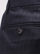 Tonywack Unisex Wool Blend Unisex Pinstriped Trousers Blue, view 5