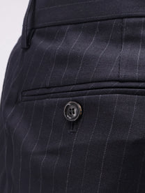 Tonywack Unisex Wool Blend Unisex Pinstriped Trousers Blue