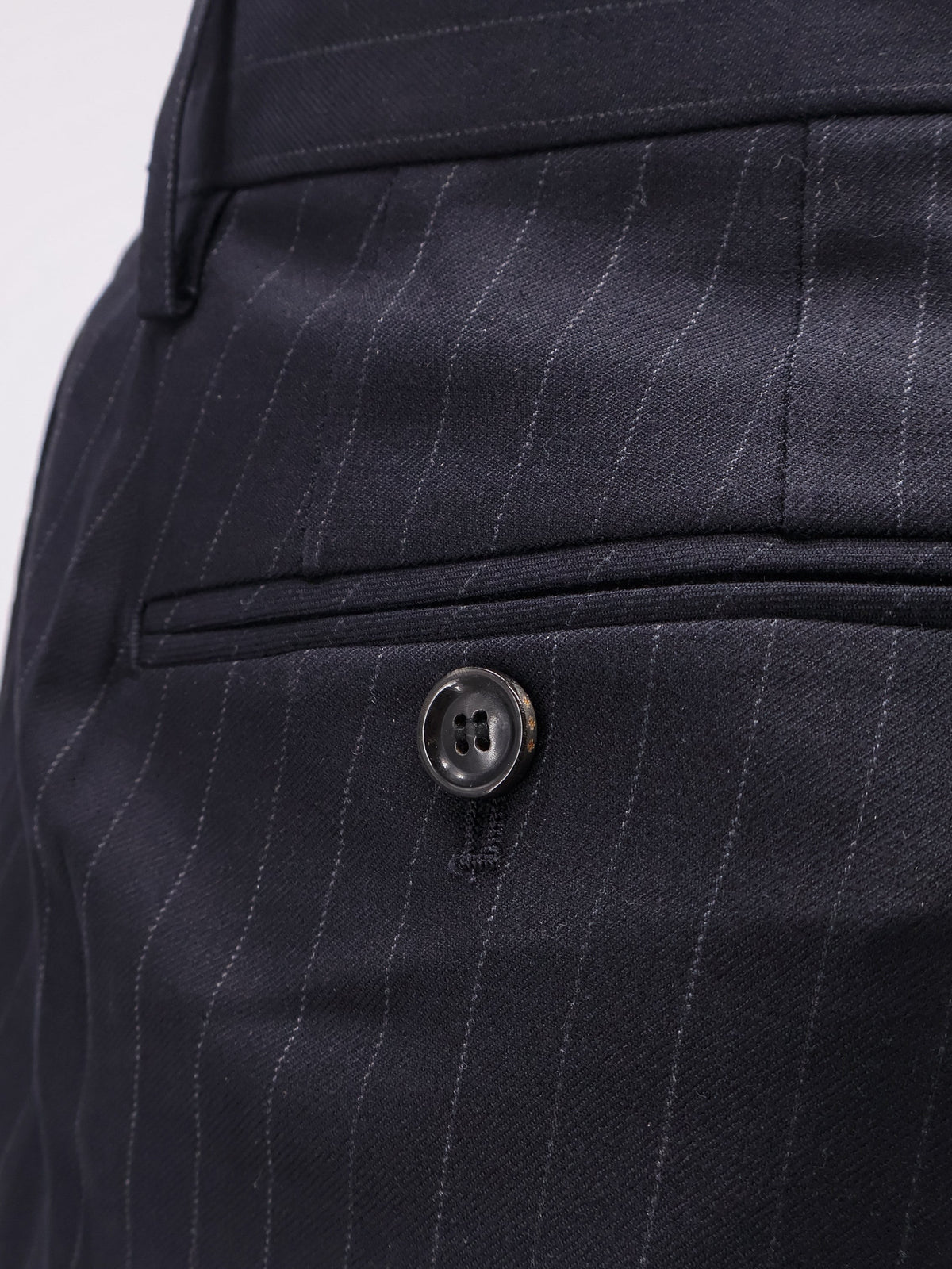 Tonywack Unisex Wool Blend Unisex Pinstriped Trousers Blue, view 5