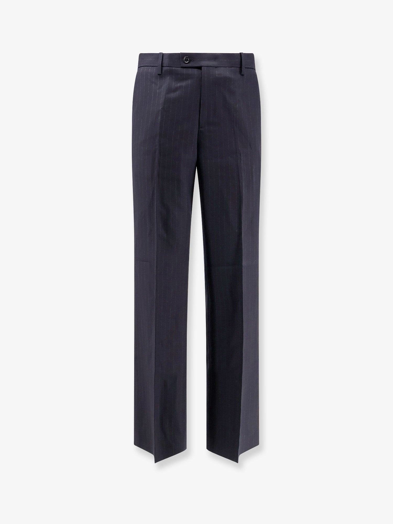 Tonywack Unisex Wool Blend Unisex Pinstriped Trousers Blue