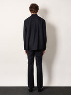 Tonywack Unisex Wool Blend Unisex Pinstriped Trousers Blue, view 3