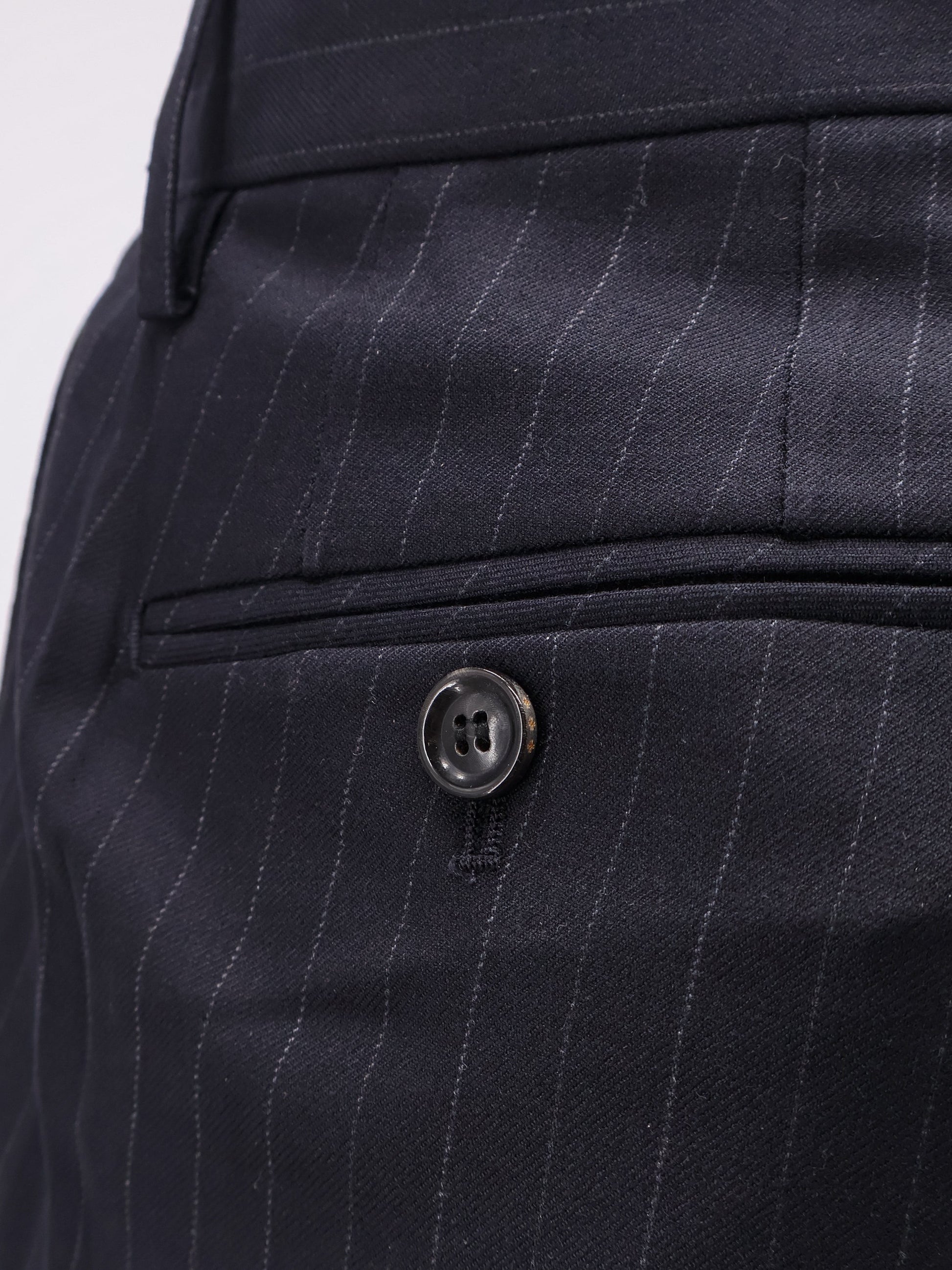 Tonywack Unisex Wool Blend Unisex Pinstriped Trousers Blue