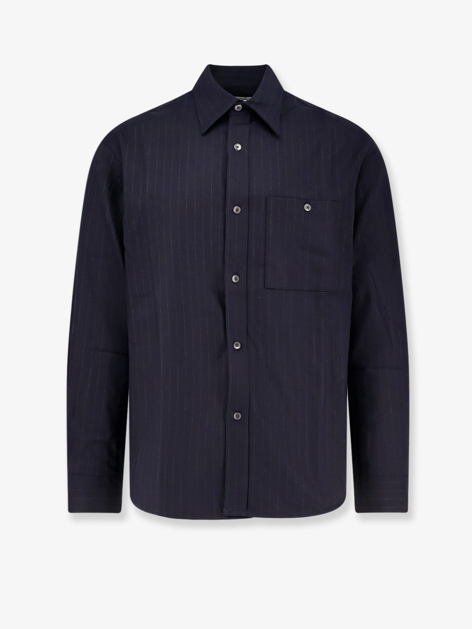 Tonywack Unisex Wool Blend Unisex Striped Shirt Blue