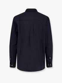 Tonywack Unisex Wool Blend Unisex Striped Shirt Blue