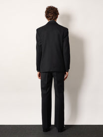 Tonywack Men's Wool Blend Unisex Trousers Black