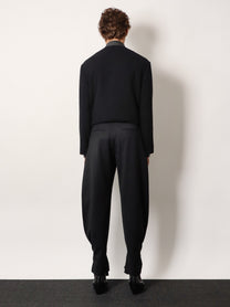 Tonywack Unisex Wool Blend Unisex Trousers Black
