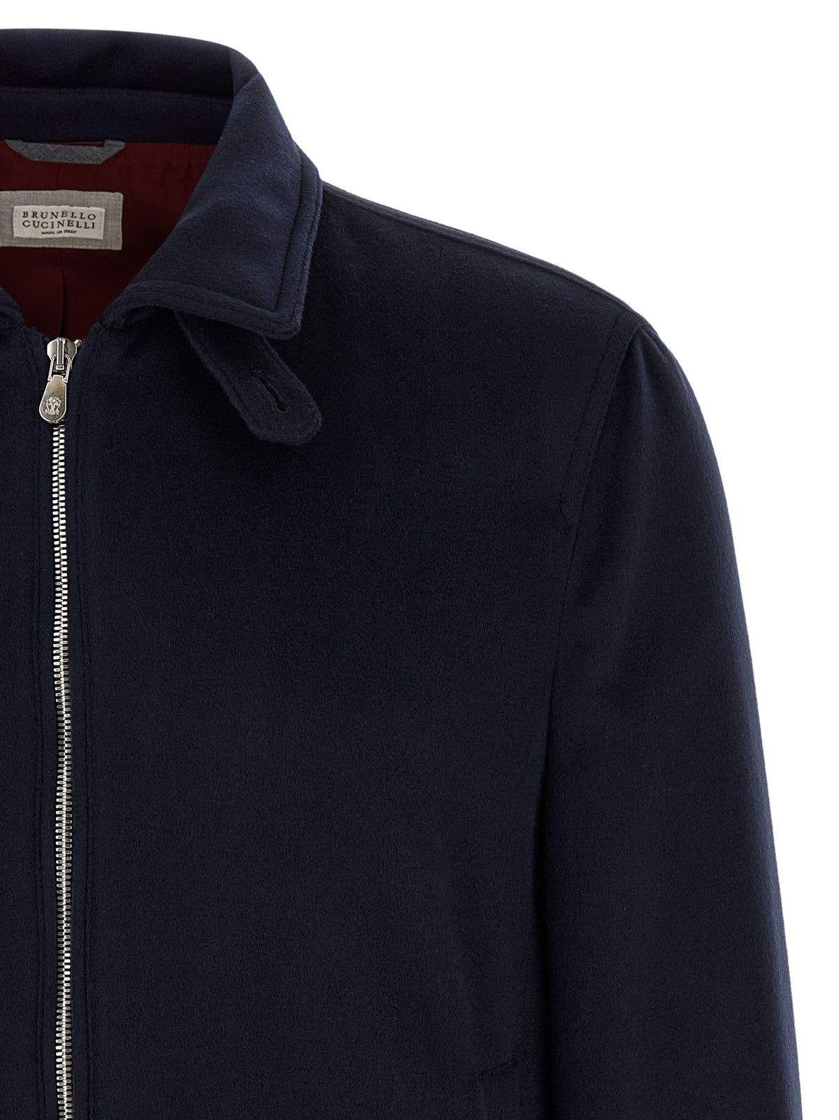 Brunello Cucinelli Wool Bomber Beaver Blue