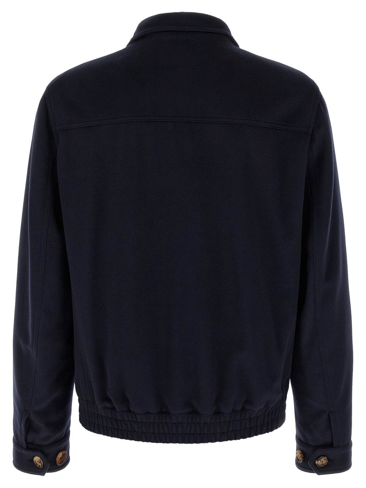 Brunello Cucinelli Wool Bomber Beaver Blue, view 2