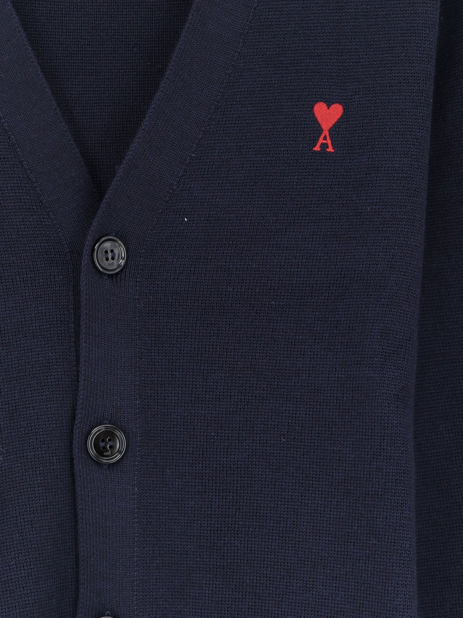 Ami Paris Men's Wool Cardigan Blue