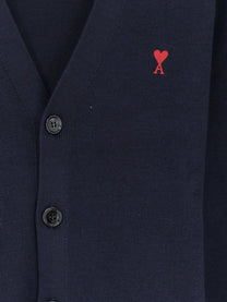 Ami Paris Men's Wool Cardigan Blue