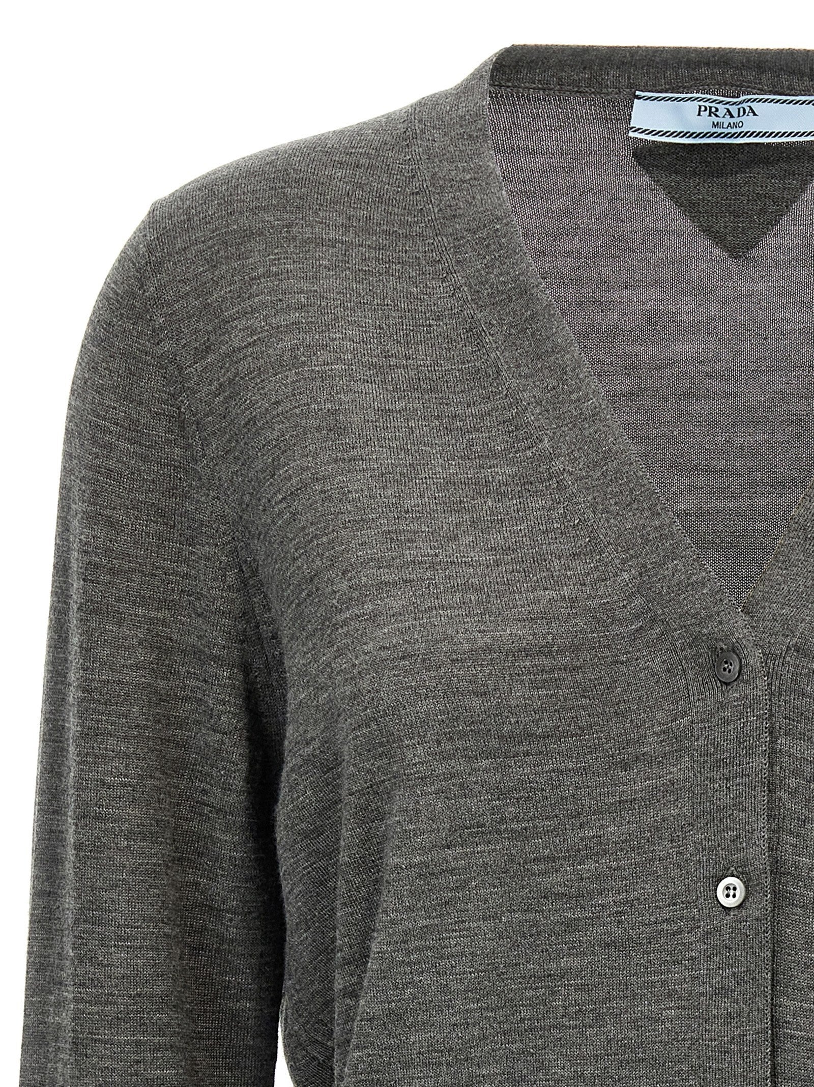PRADA Wool Cardigan Grey