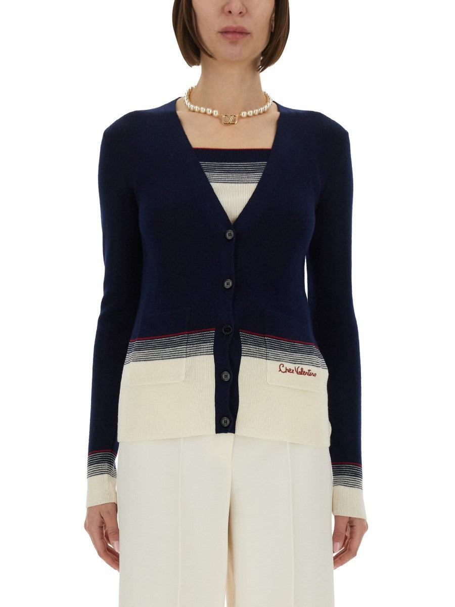 Valentino Women's Wool Cardigan Blue