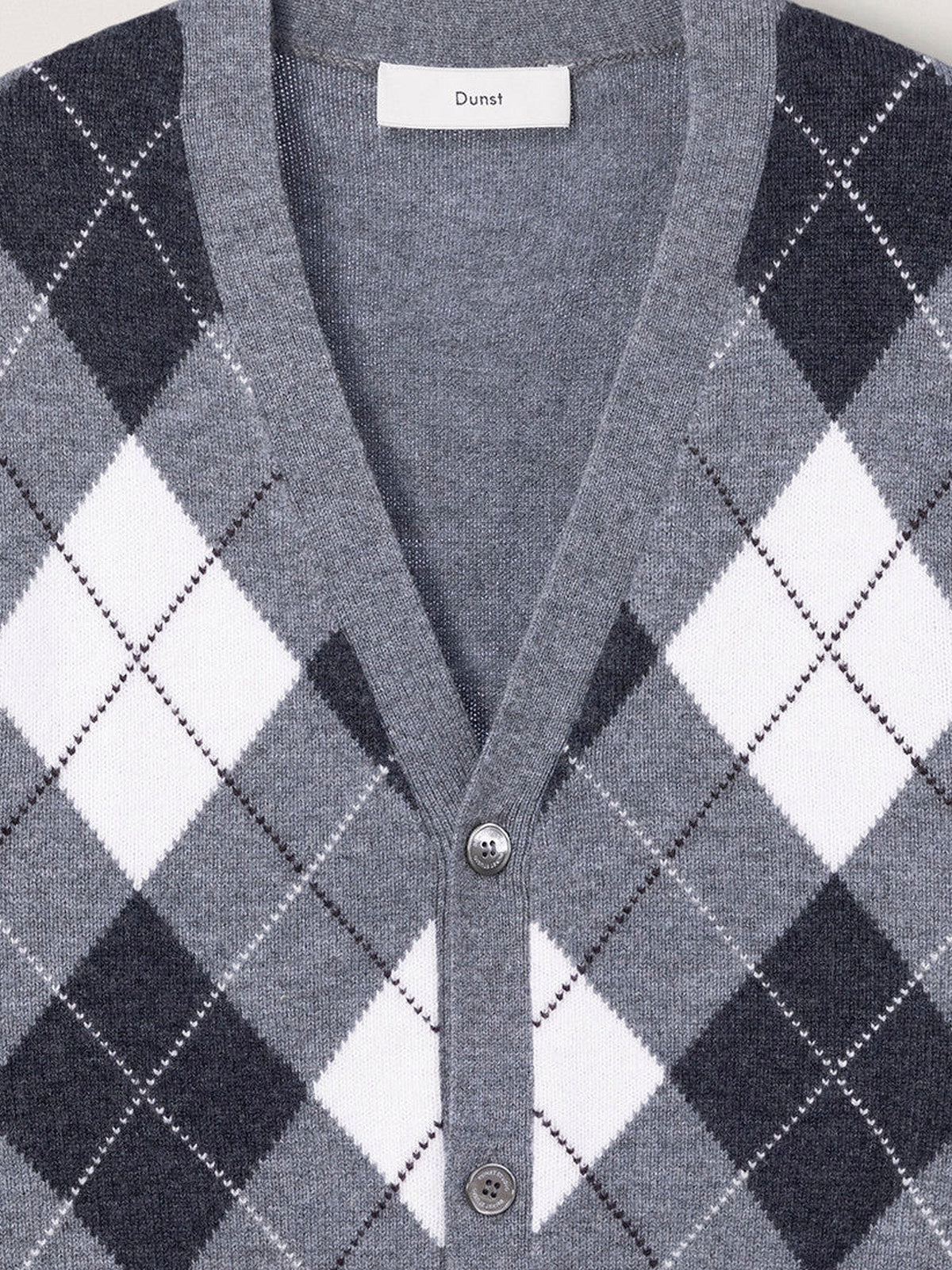 DUNST Men's Wool Cardigan Grey, view 3