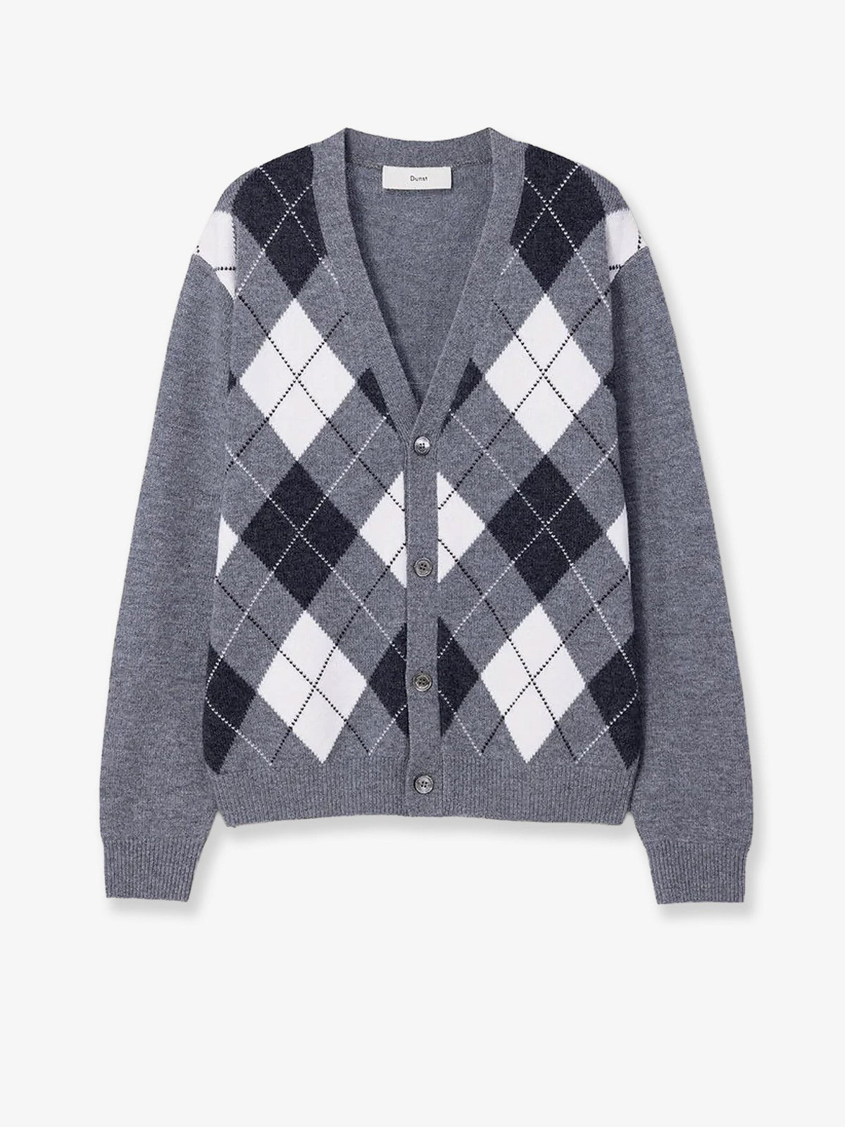 DUNST Men's Wool Cardigan Grey