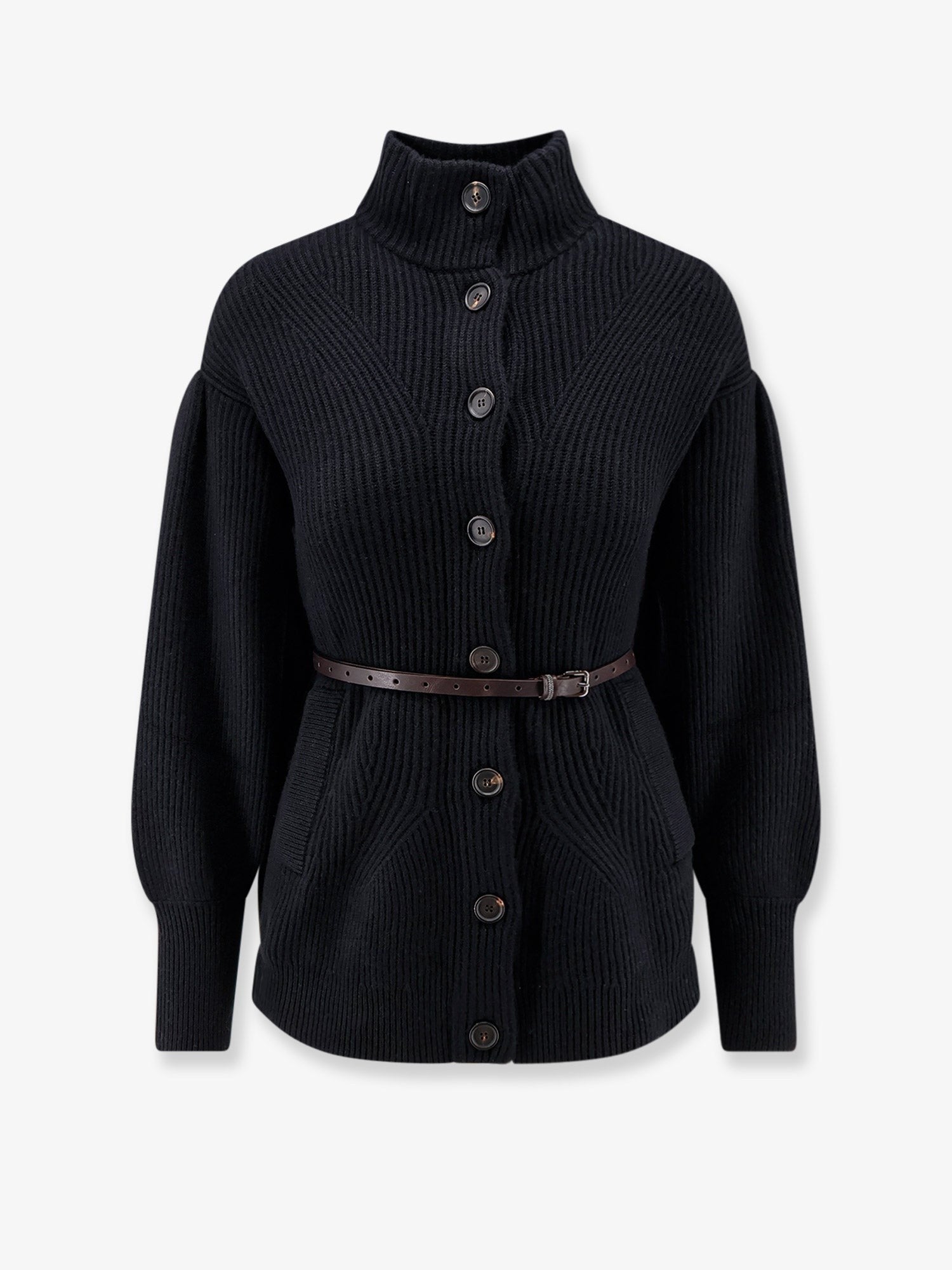 Brunello Cucinelli Women's Cashmere and Silk Blend Cardigan Black