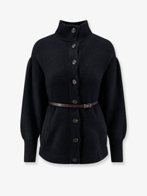 Brunello Cucinelli Women's Cashmere and Silk Blend Cardigan Black