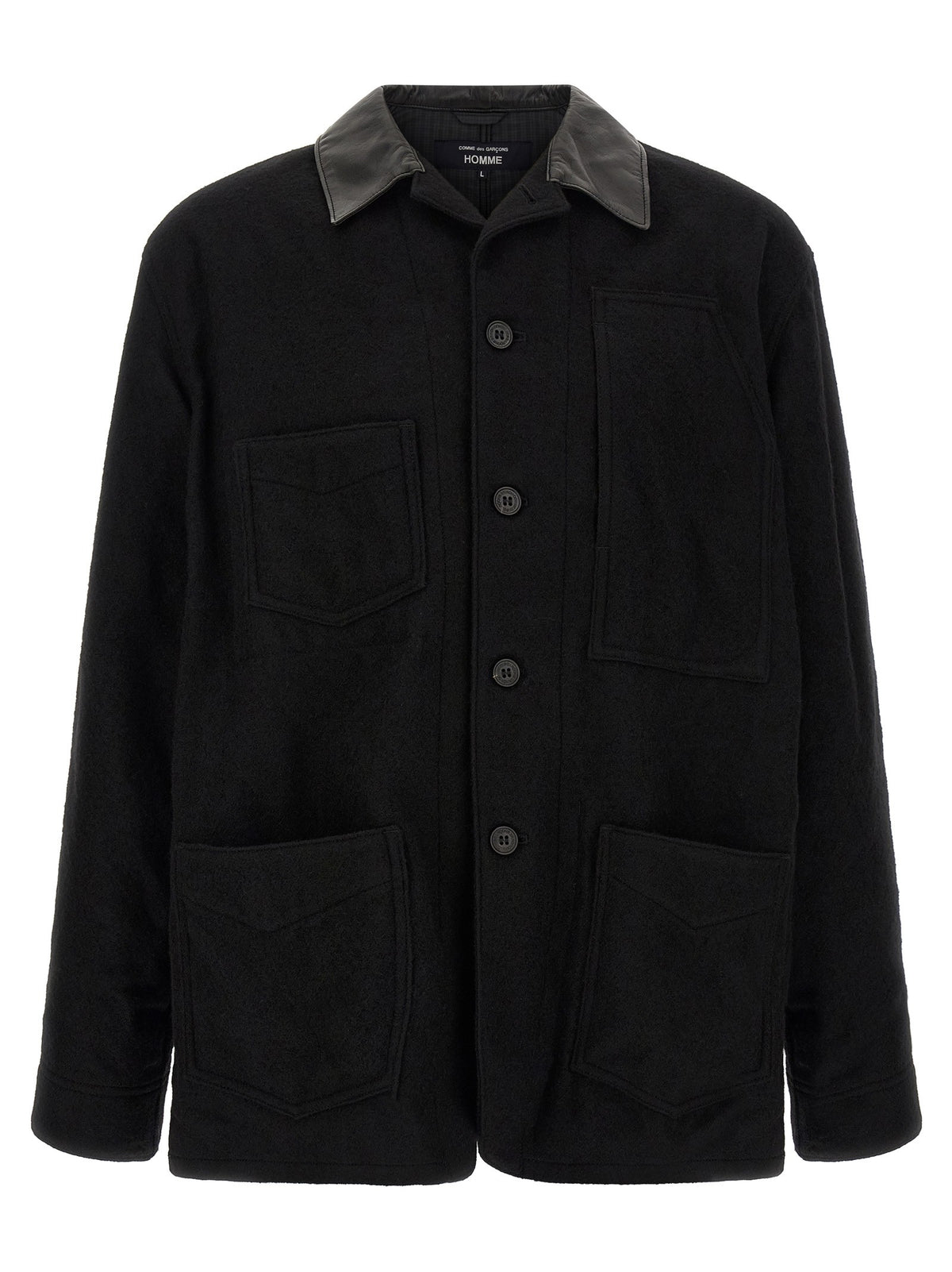 Comme Des Garҫons Homme Wool Cloth Jacket Black
