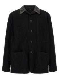 Comme Des Garҫons Homme Wool Cloth Jacket Black