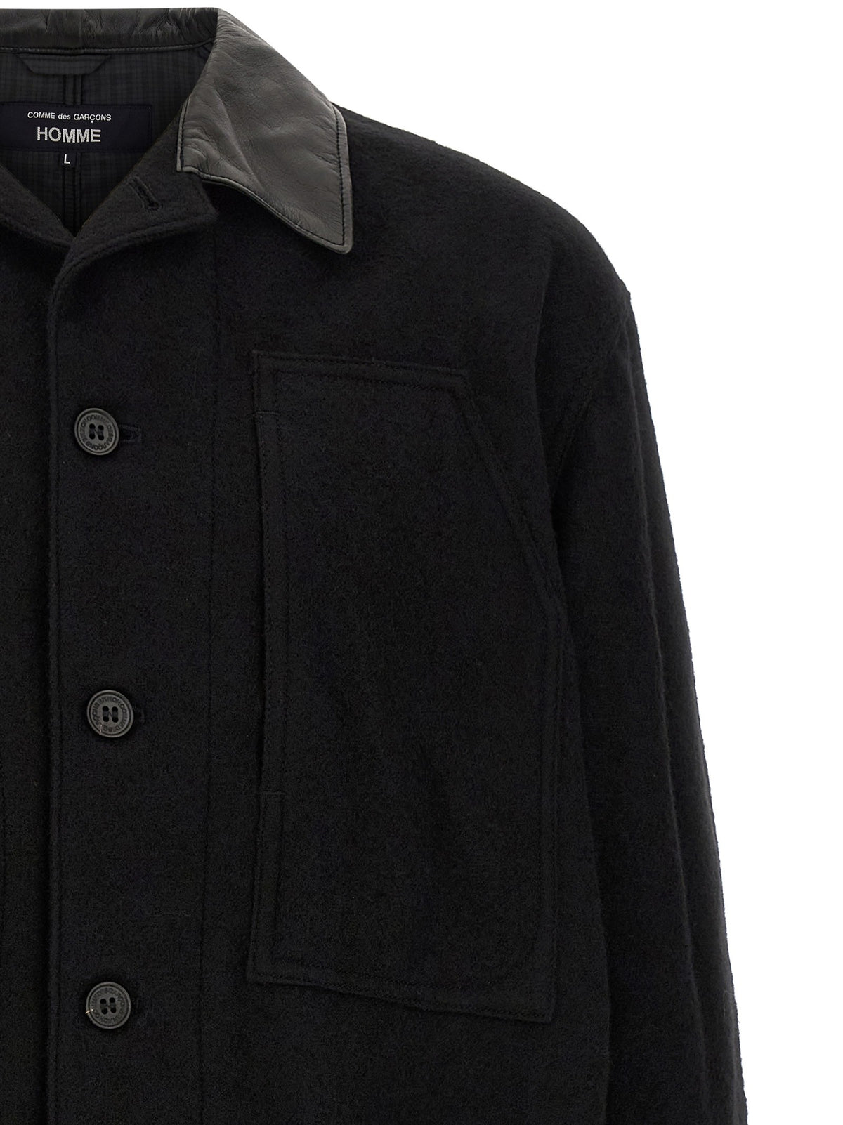 Comme Des Garҫons Homme Wool Cloth Jacket Black