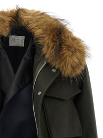 Sacai Wool Coat Green