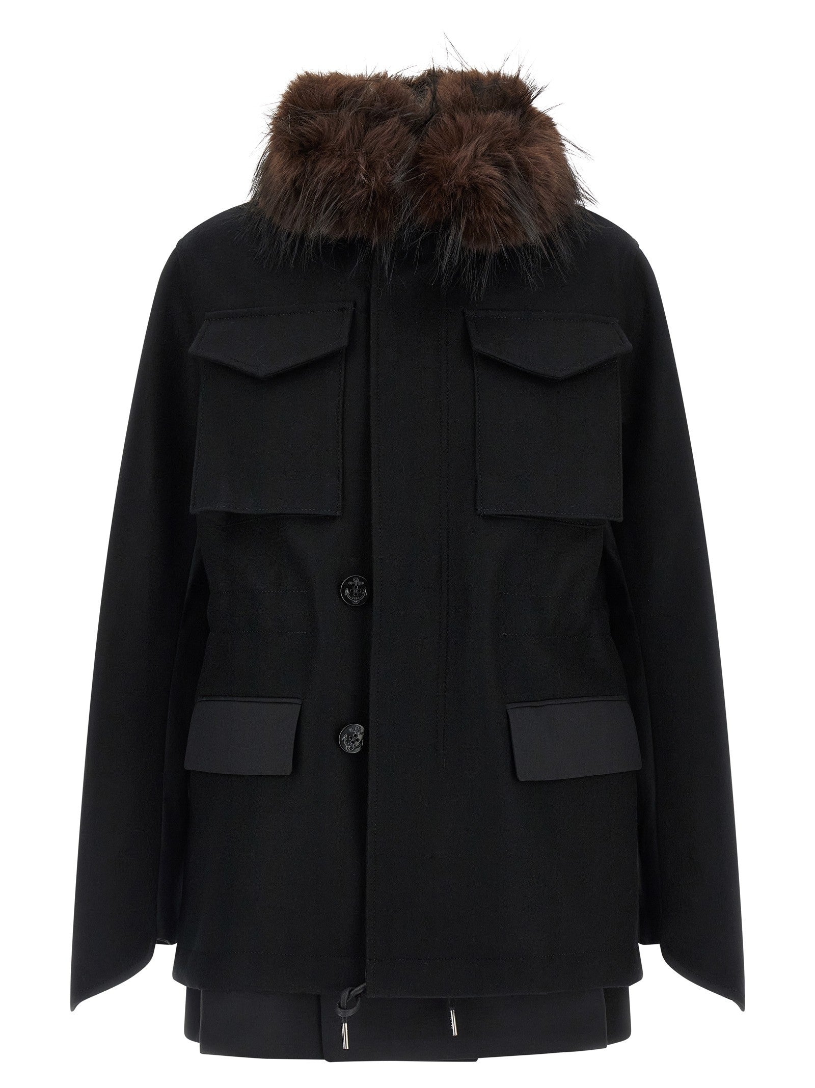 Sacai Wool Coat Black