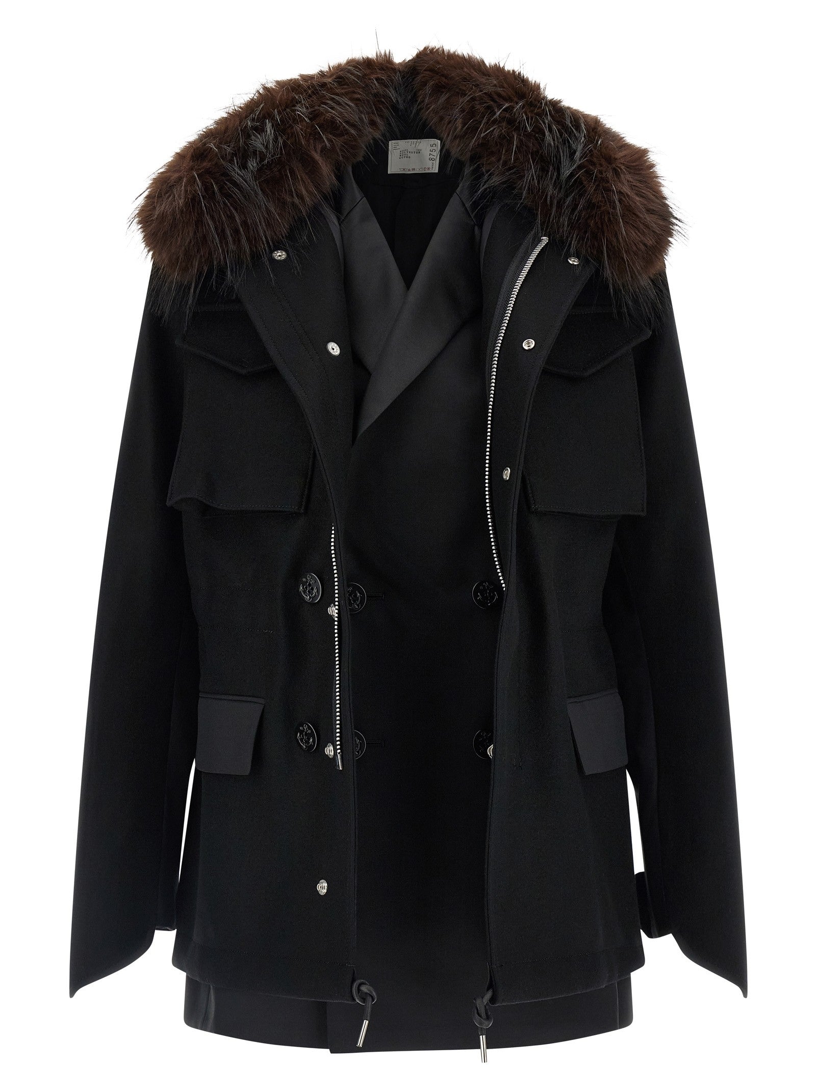 Sacai Wool Coat Black