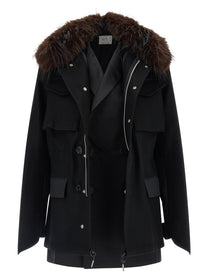 Sacai Wool Coat Black