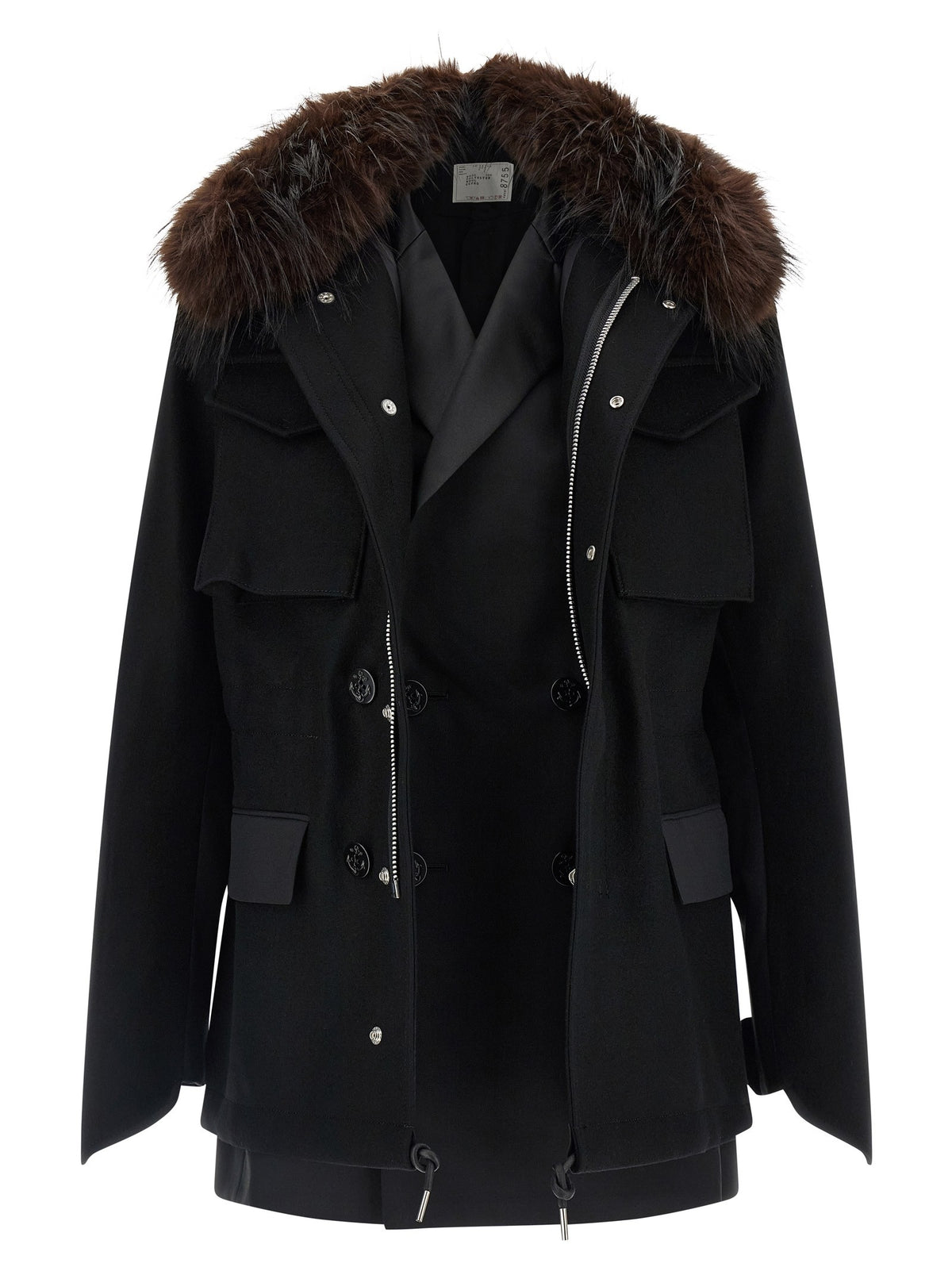 Sacai Wool Coat Black, view 2