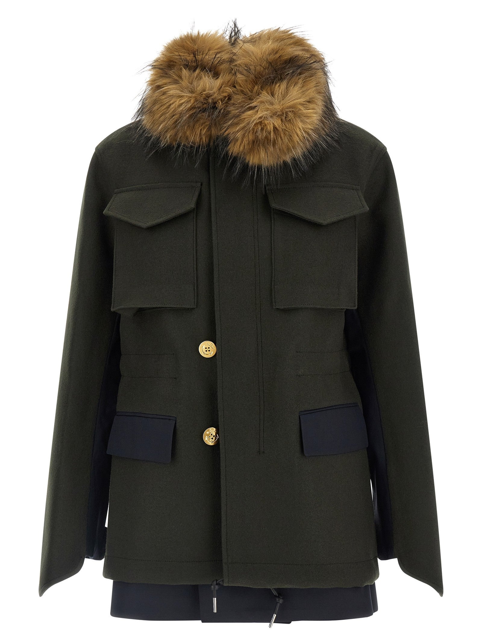 Sacai Wool Coat Green