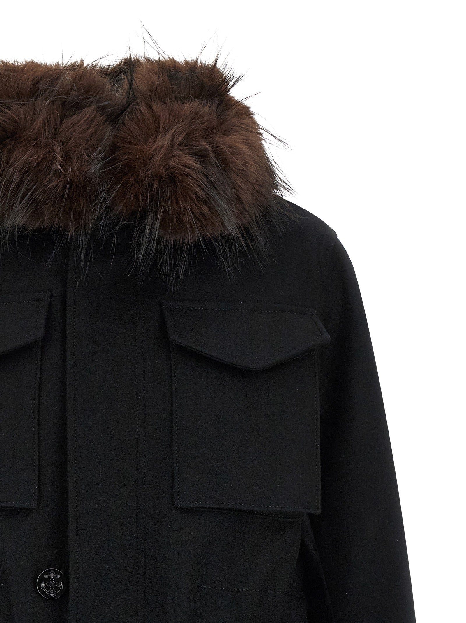 Sacai Wool Coat Black