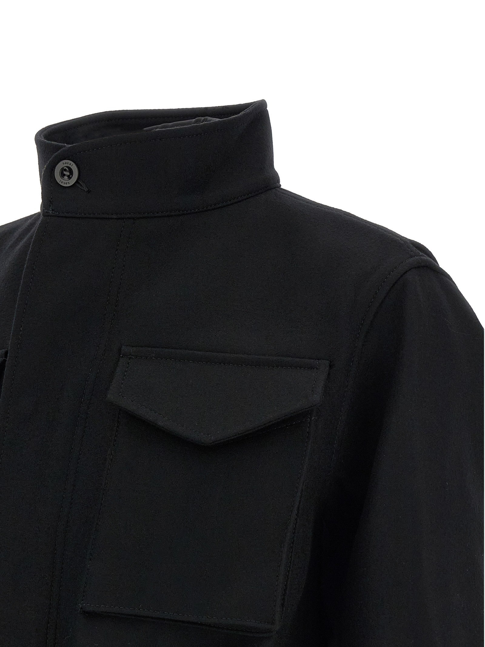 Sacai Wool Coat Black