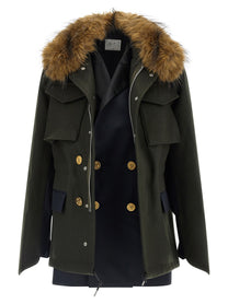 Sacai Wool Coat Green