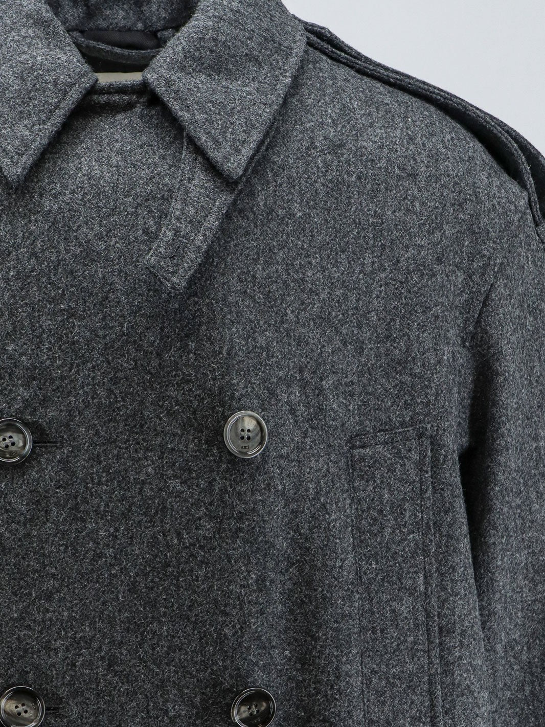 Ami Paris Men's Wool Coat Grey