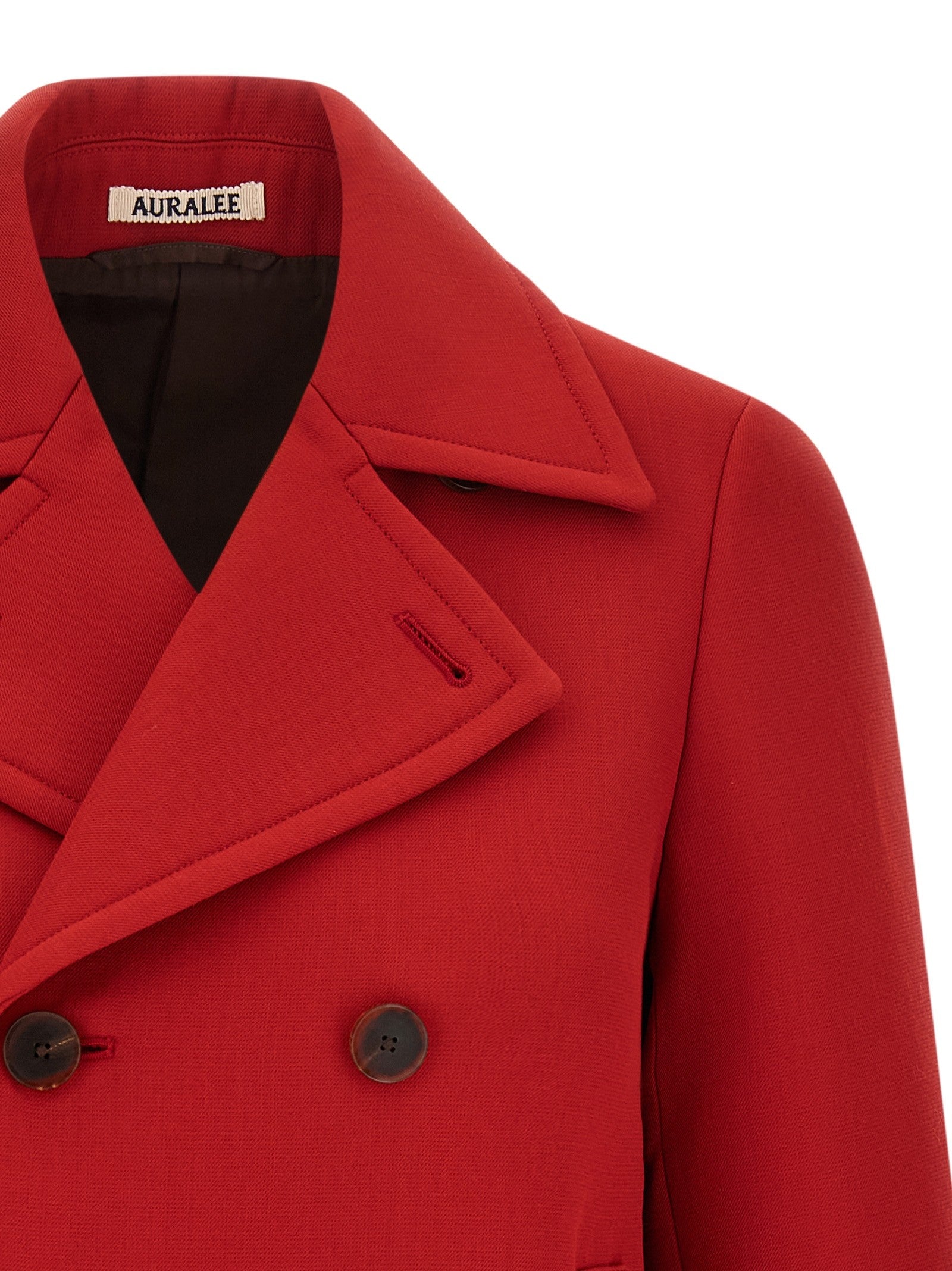 AURALEE Wool Coat Red