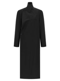 Lemaire Wool Crêpe Coat Blue