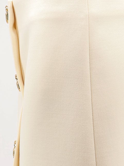 Gucci Women's Wool Crêpe Skirt White, view 3