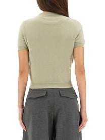 Maison Margiela Women's Wool Crew Neck Shirt Green