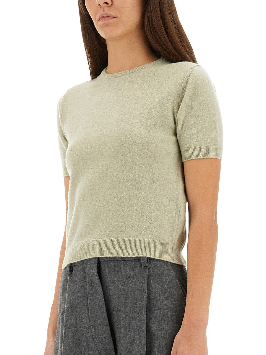 Maison Margiela Women's Wool Crew Neck Shirt Green