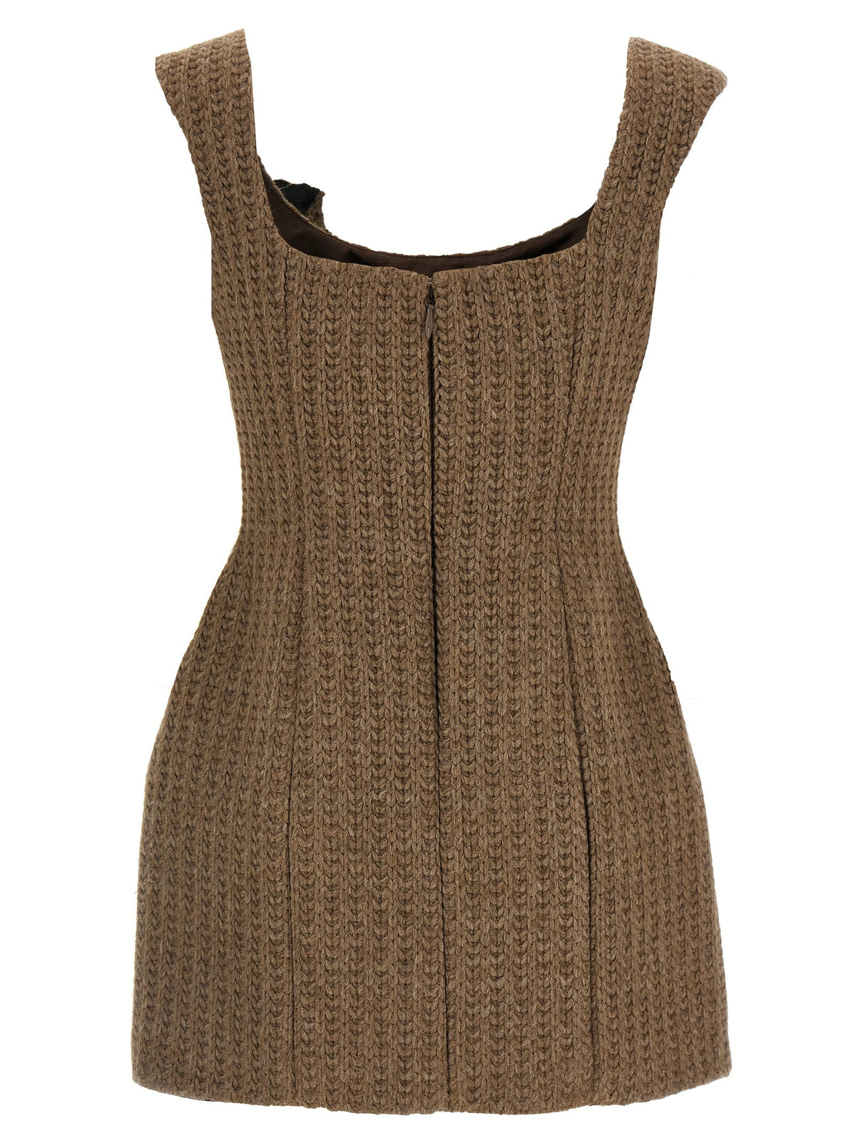 Giuseppe Di Morabito Wool Dress Brown, view 2