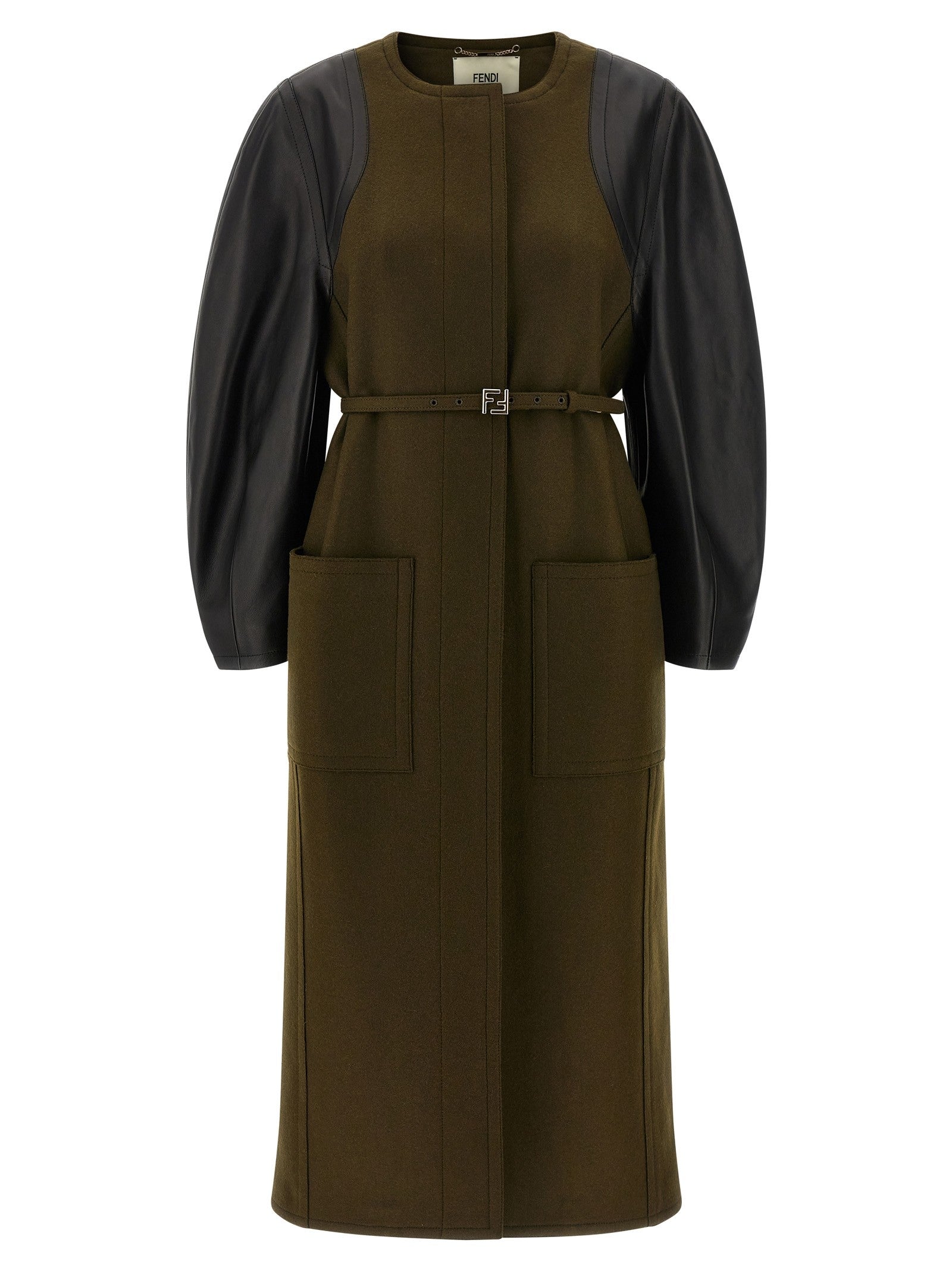 Fendi Wool Felt Coat Green