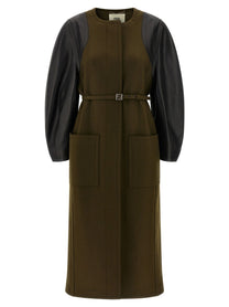 Fendi Wool Felt Coat Green