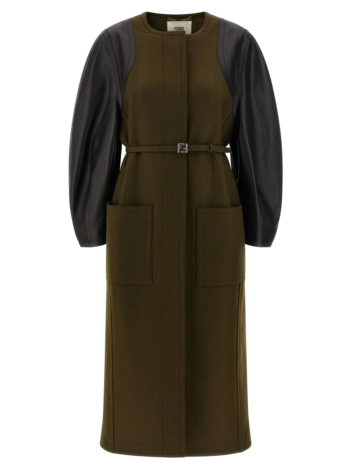 Fendi Wool Felt Coat Green