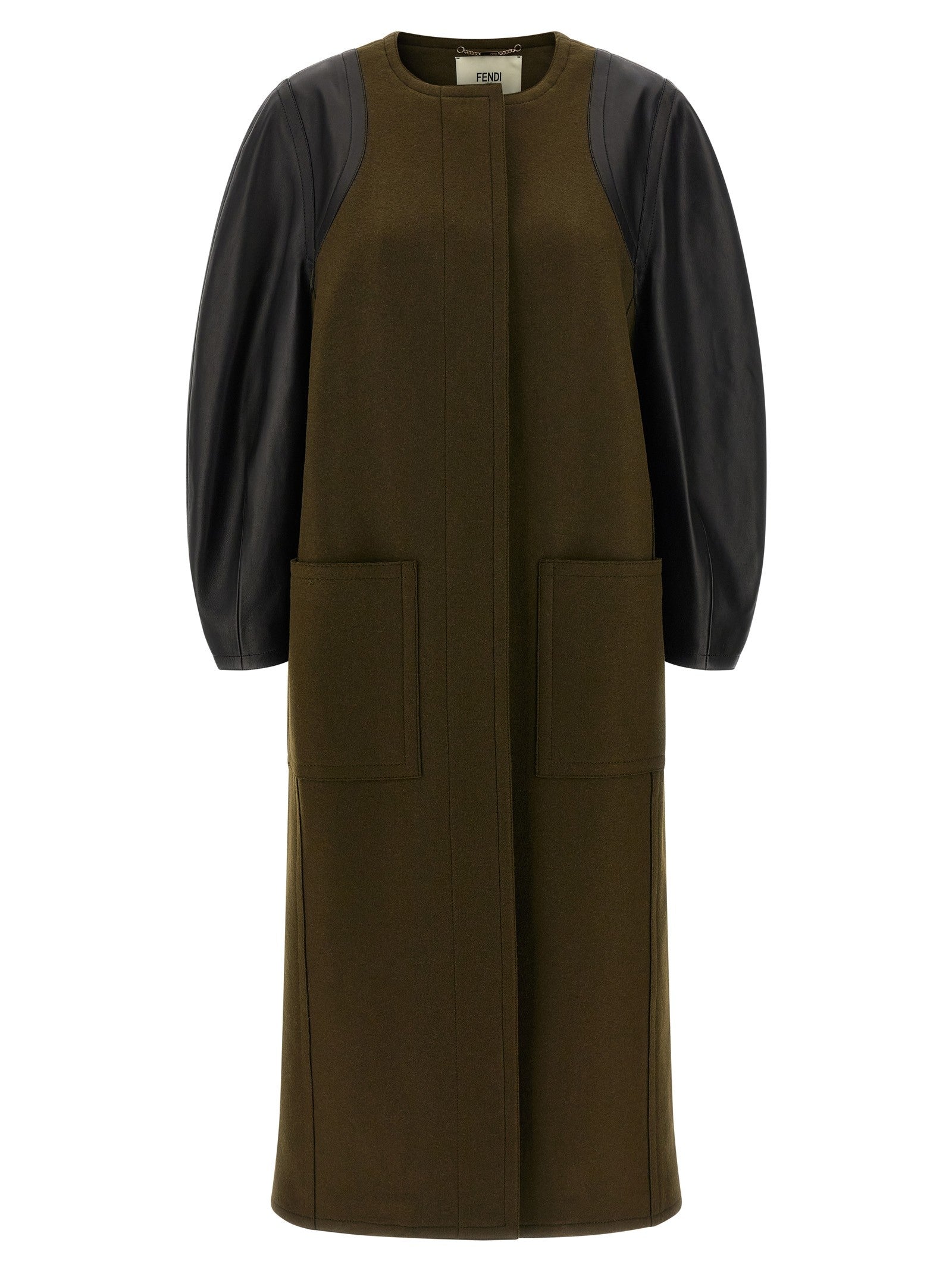 Fendi Wool Felt Coat Green